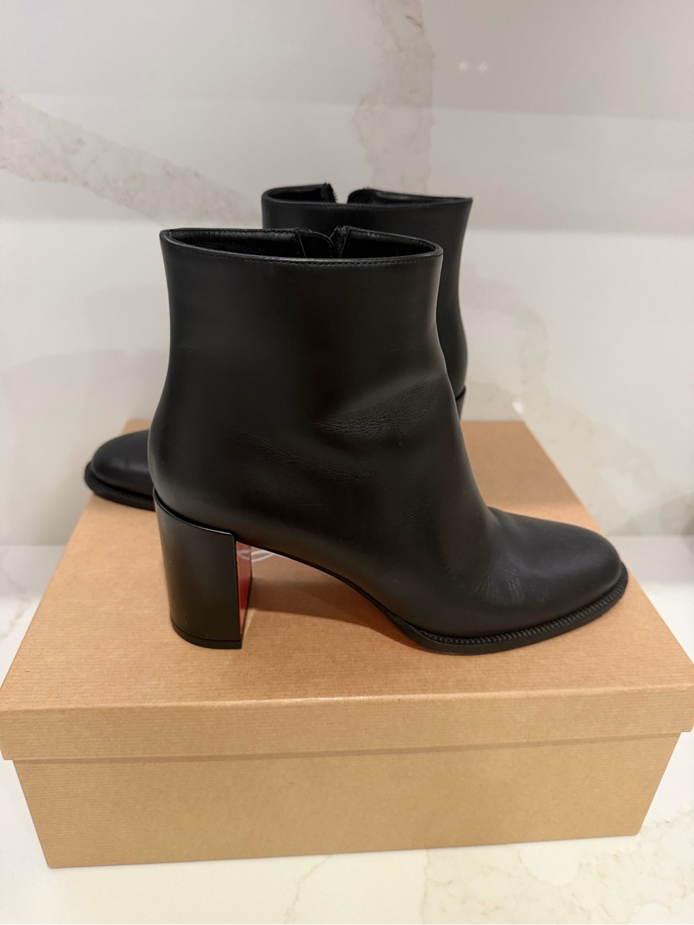 Christian Louboutin Adoxa 70MM Leather Booties Size 8.5